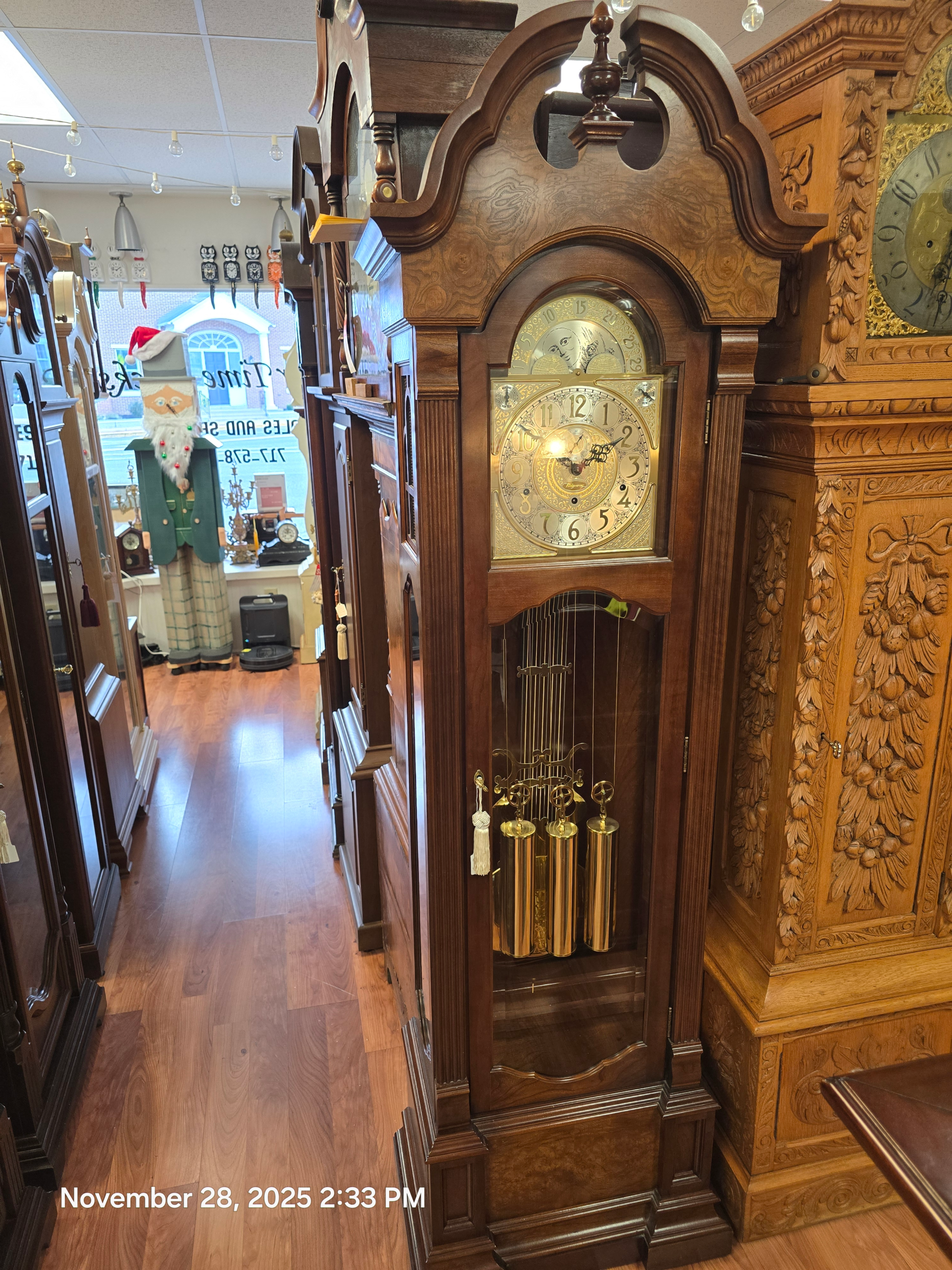 Ridgeway Burl Grandfather Clock