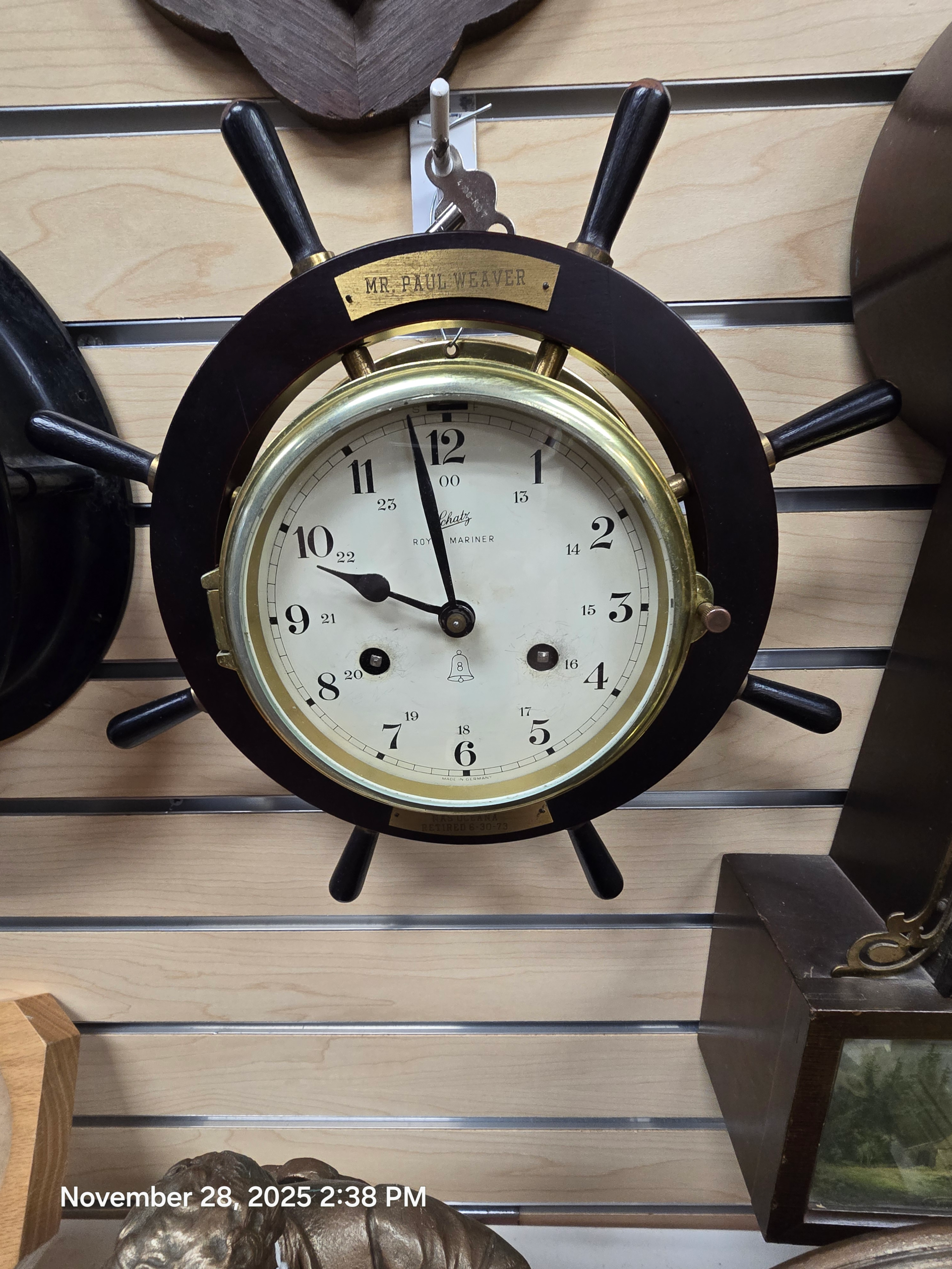 Schatz Ships Clock, 8 Bells